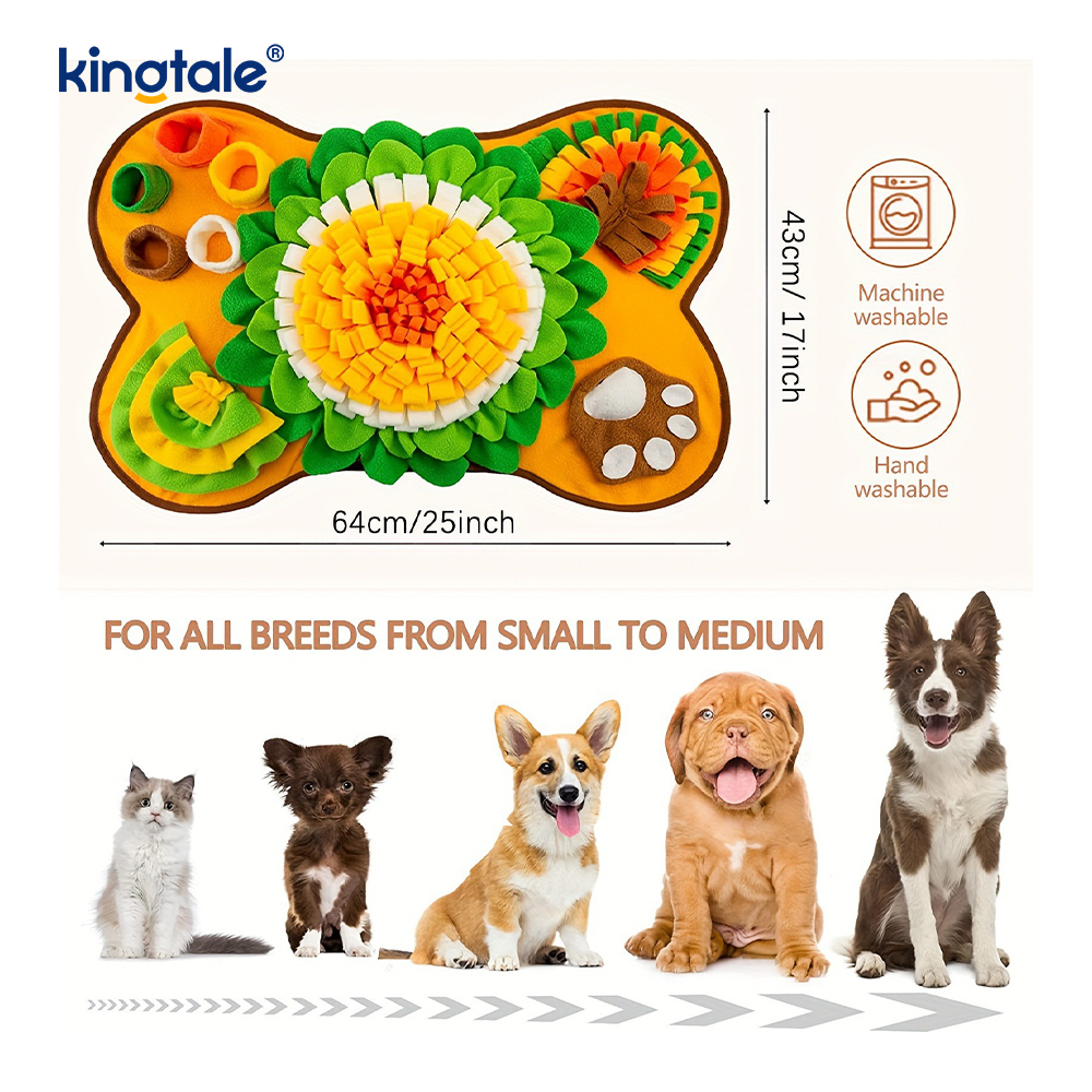 Tapis à renifler pour animaux de compagnie, puzzle d'alimentation interactif pour chiens