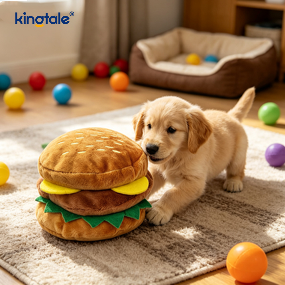 Hamburger jouet hurlant, frites, cuisse de poulet pour chat et chien