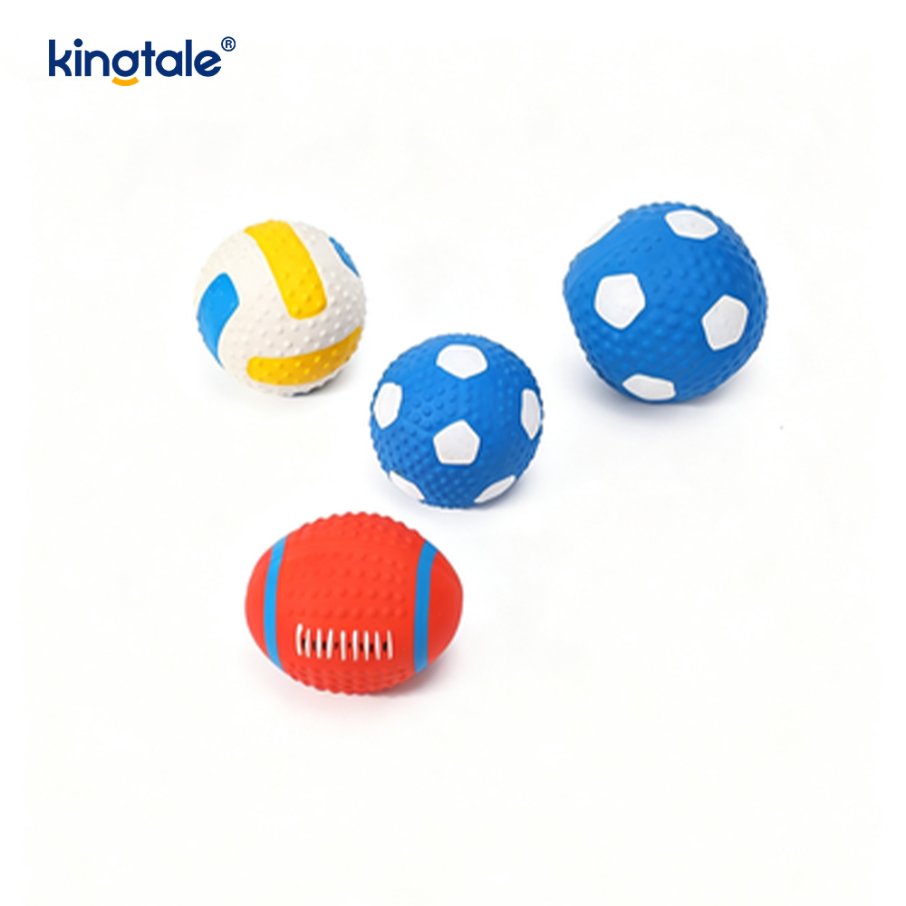 Jouets grinçants en latex pour animaux de compagnie (football, football, volley-ball)