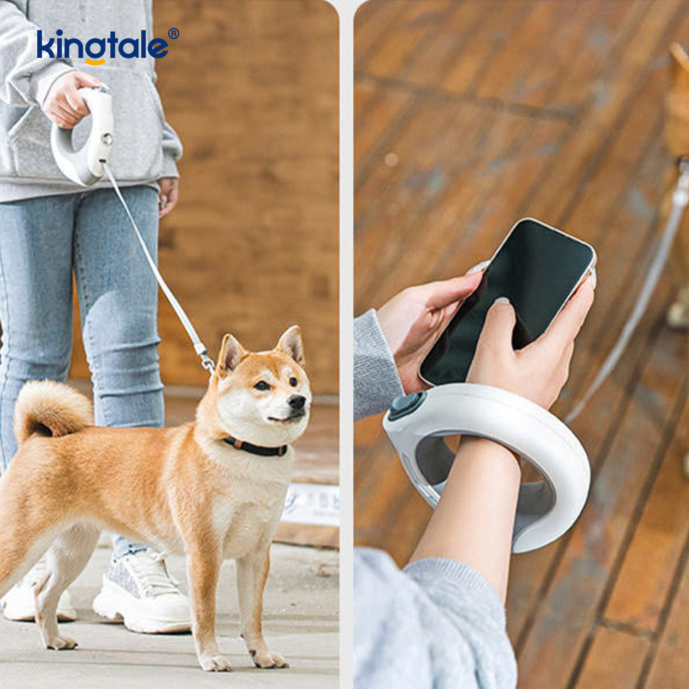 Laisse rétractable pour chien, robuste, sans enchevêtrement, avec un bouton, pour promener le chien, pour animaux de compagnie