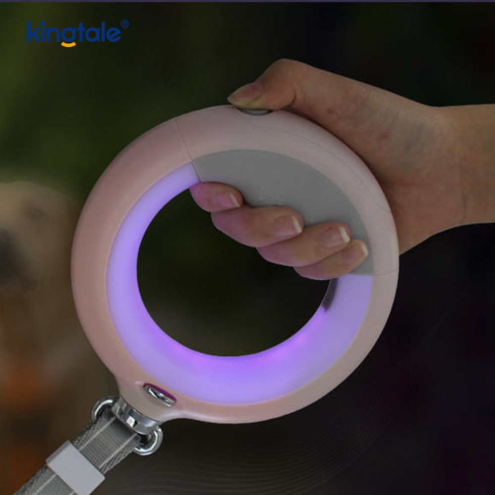 Laisse rétractable avec laisse de marche pour chien LED, corde de Traction en Nylon