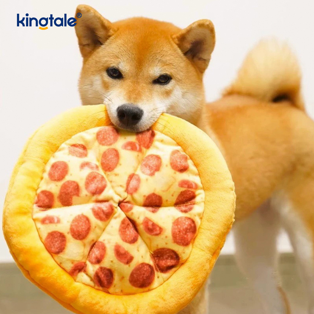 Jouets à mâcher amusants et grinçants pour animaux de compagnie — Pizza et beignet