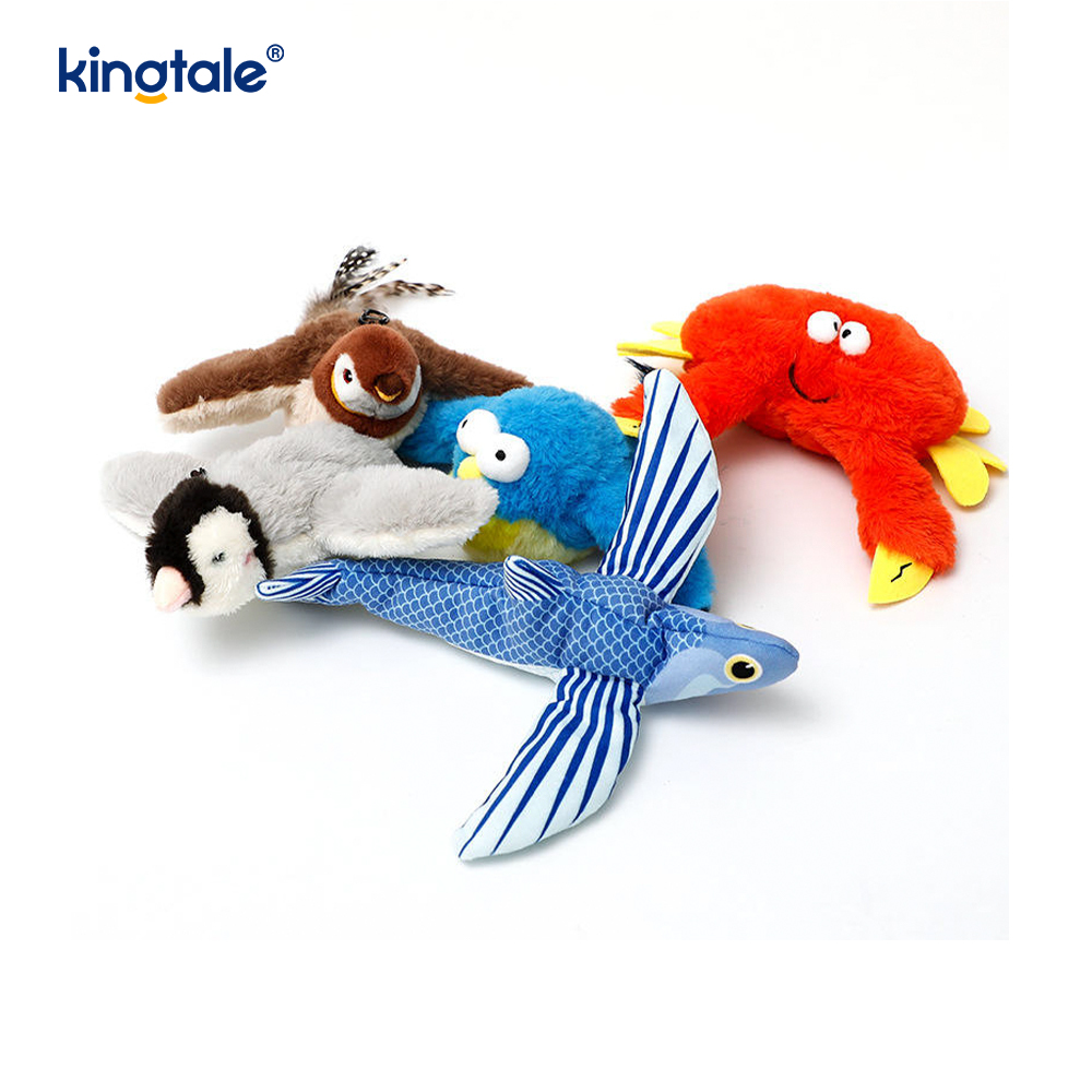 Jouet oiseau/chat électrique rechargeable en peluche et réaliste qui émet des sons lorsqu'il est tapoté