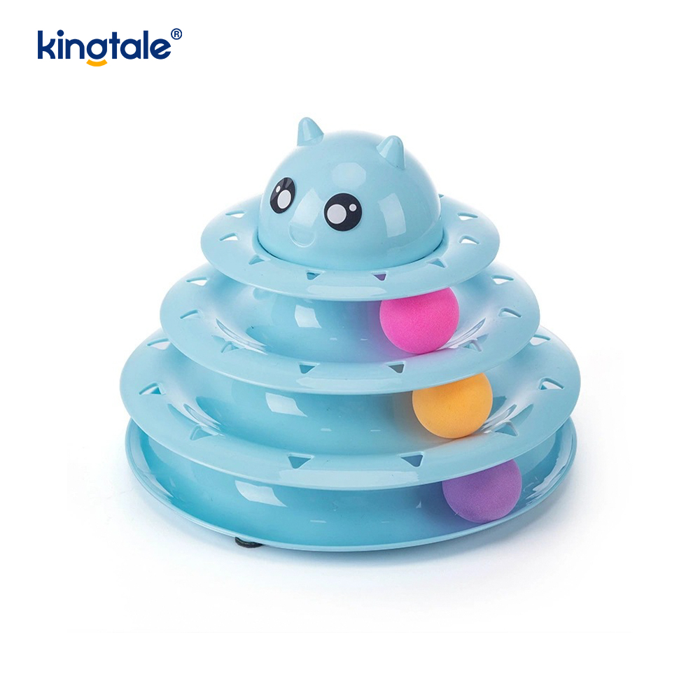 Jouets interactifs pour animaux de compagnie, plateau tournant à 3 niveaux, jouets Puzzle amusants pour exercices physiques et mentaux