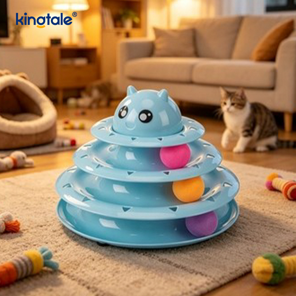 Jouets interactifs pour animaux de compagnie, plateau tournant à 3 niveaux, jouets Puzzle amusants pour exercices physiques et mentaux