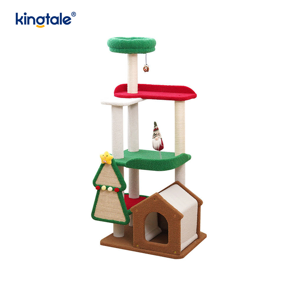 Appartement de tour de siège de pilier d'éraflure de chat résistant à l'usure fait sur commande de série de Noël