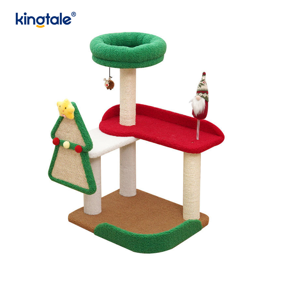 Appartement de tour de siège de pilier d'éraflure de chat résistant à l'usure fait sur commande de série de Noël