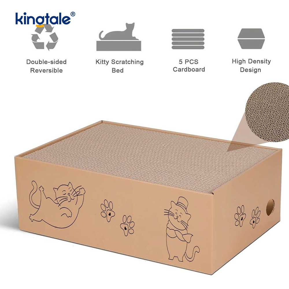 Tapis à gratter pour chat, 5 paquets en 1, avec boîte, adapté aux chats
