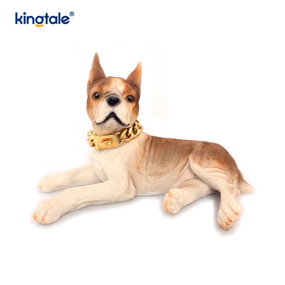 Collier de chaîne d'étranglement de chien de lien cubain d'acier inoxydable plaqué par mode