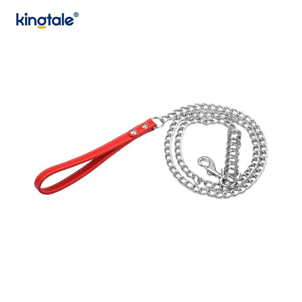 Chaîne pour chien en métal chromé, accessoires pour chiens, laisse en métal