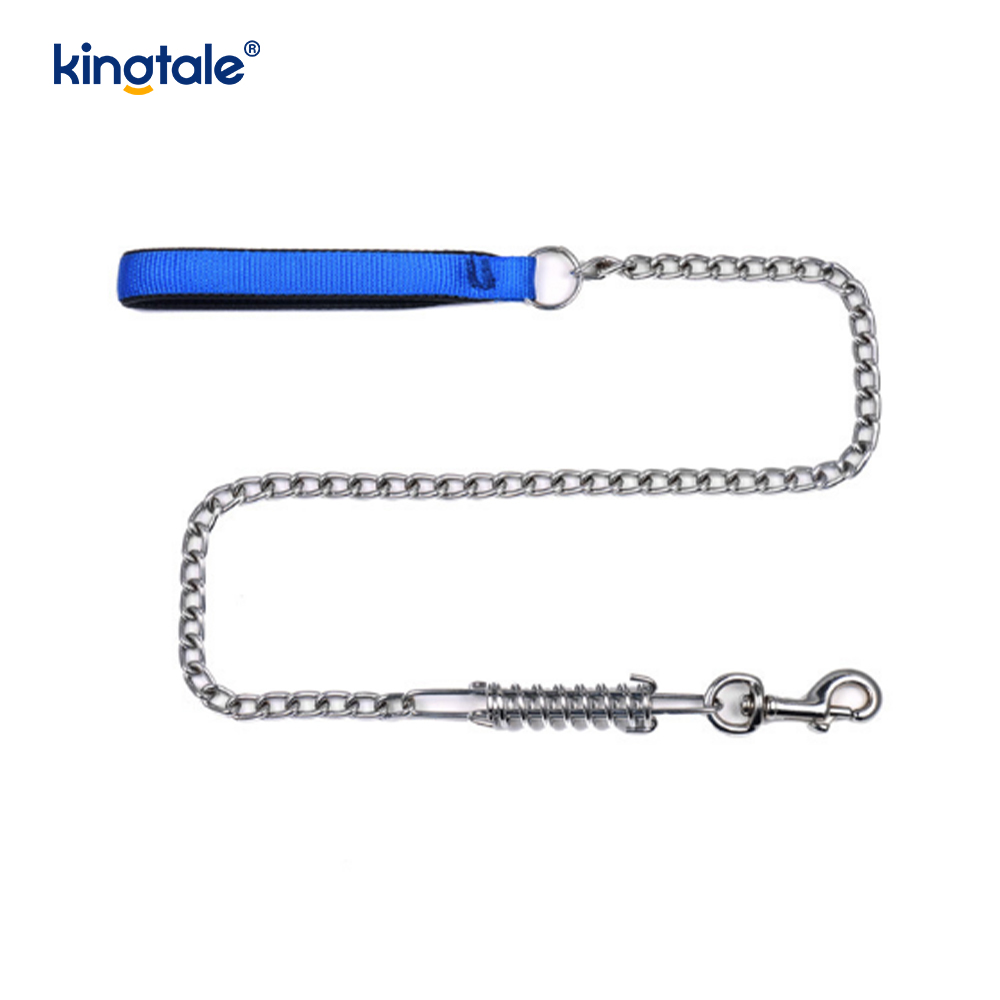 Chaîne pour chien en métal chromé, accessoires pour chiens, laisse en métal