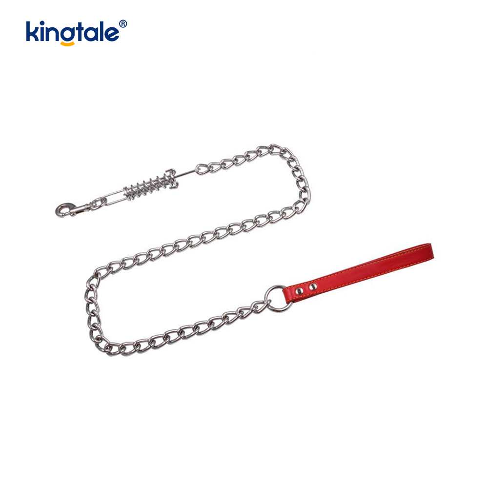 Chaîne pour chien en métal chromé, accessoires pour chiens, laisse en métal