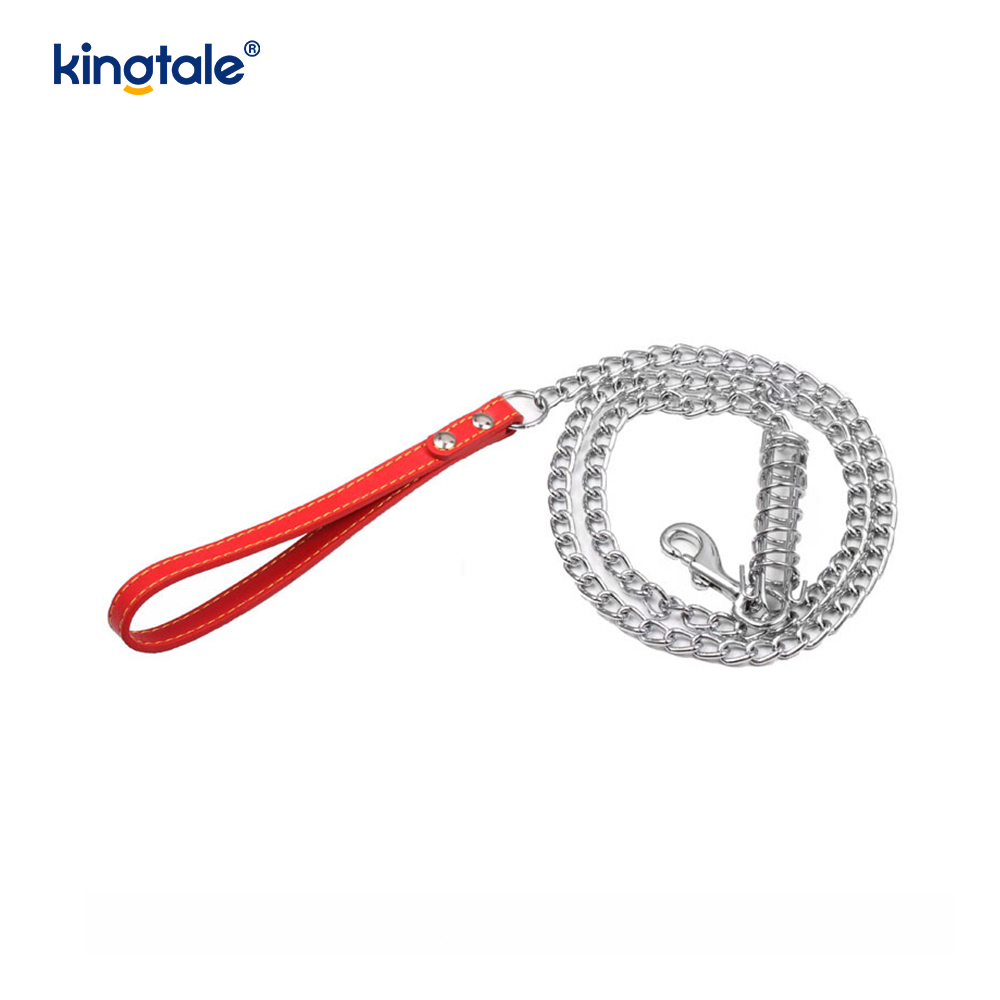 Chaîne pour chien en métal chromé, accessoires pour chiens, laisse en métal